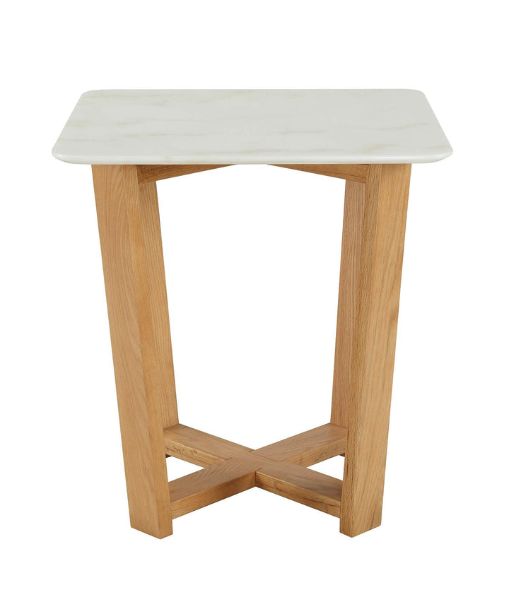 Lin Square Accent Table with X Shape Wood Base - Natural