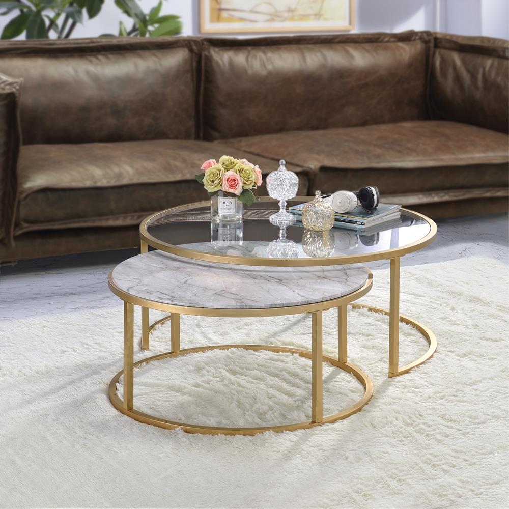 two-piece occasional table set - Gold