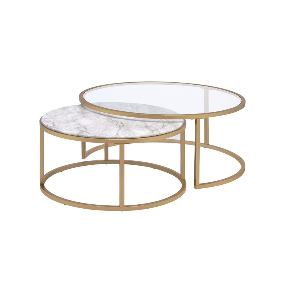 nesting table set of 2 - Gold