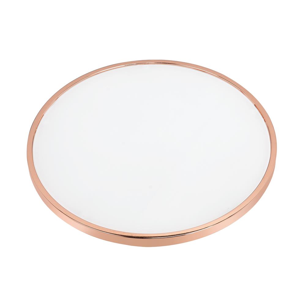 Frosted Glass round coffee table with meta legs - Rose Gold