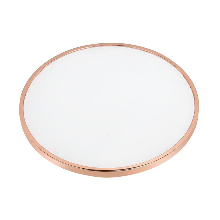 Frosted Glass round coffee table with meta legs - Rose Gold