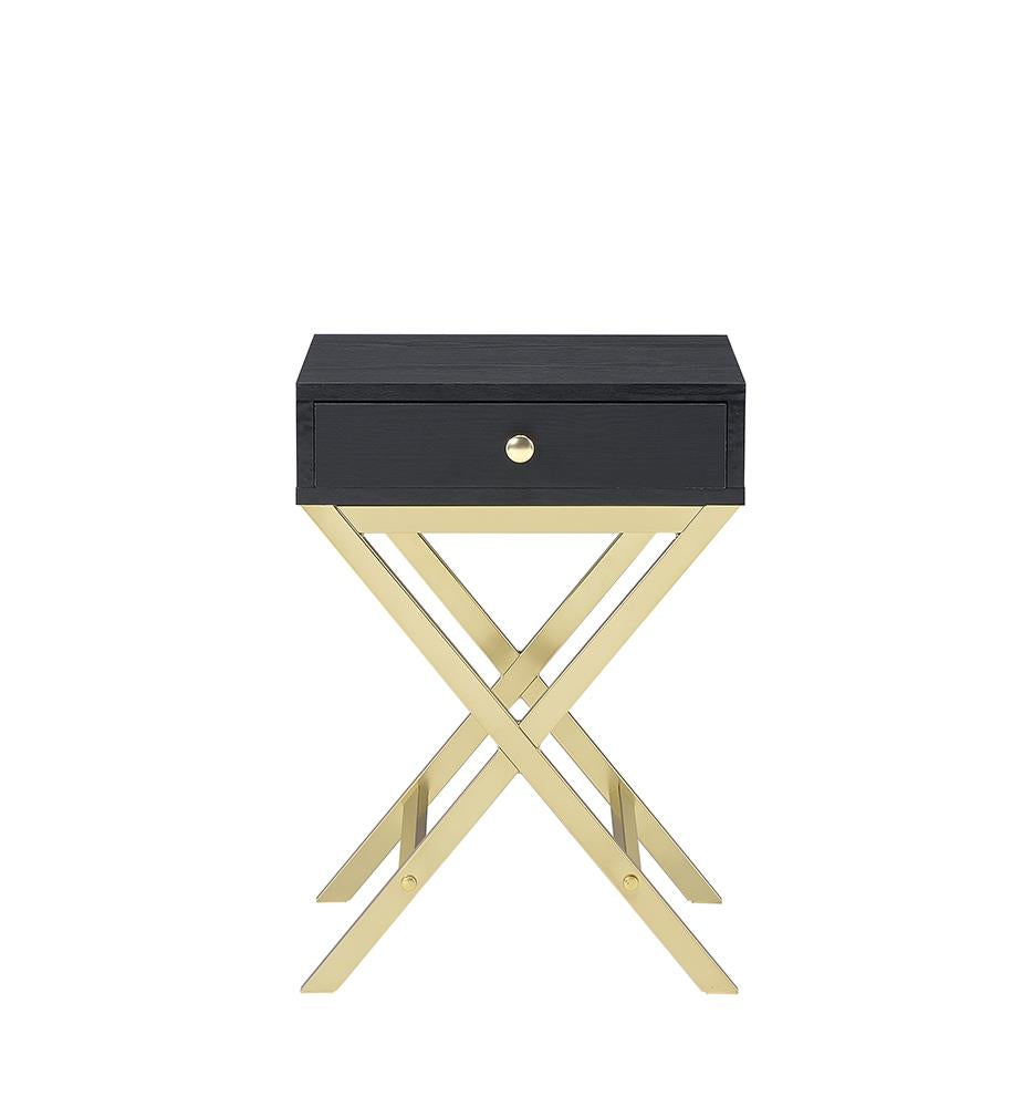 Cecily Rectangular Accent Table with 1 Drawer - Black
