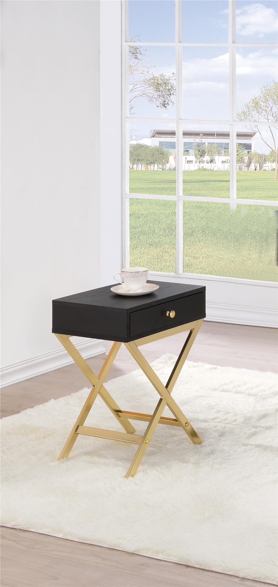 1 drawer accent table - Black