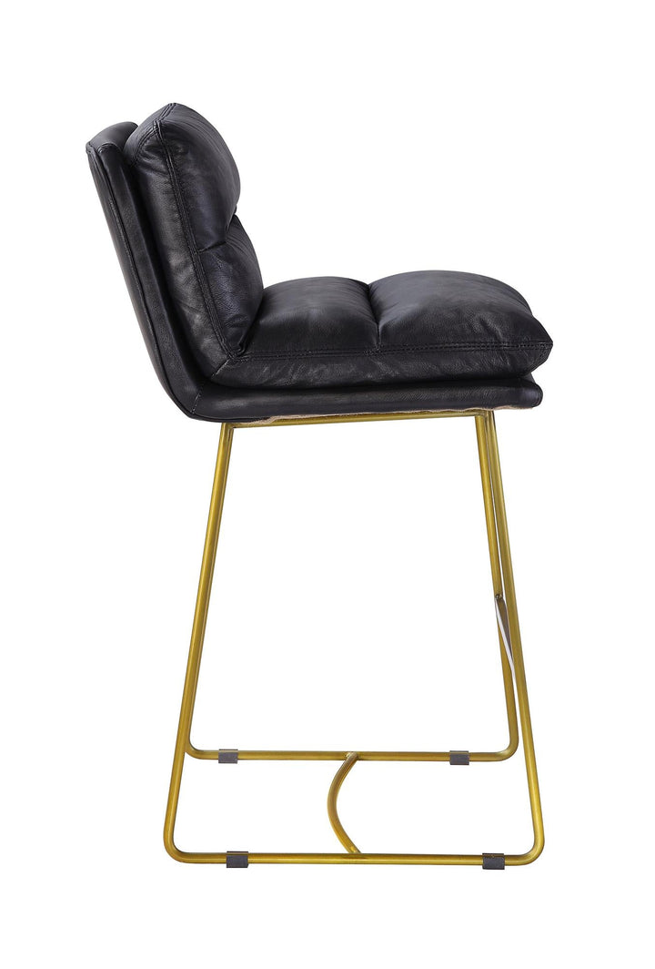 Counter height chair with padded back and seat- Black