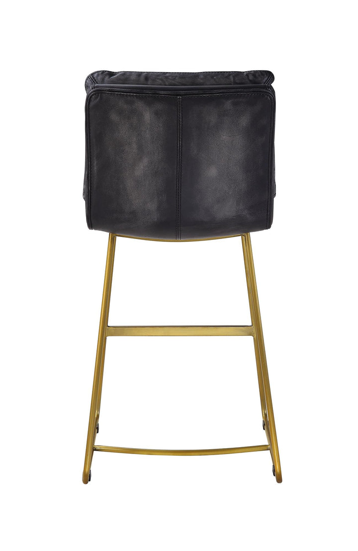 Horizontal tufted armless counter height chair - Black