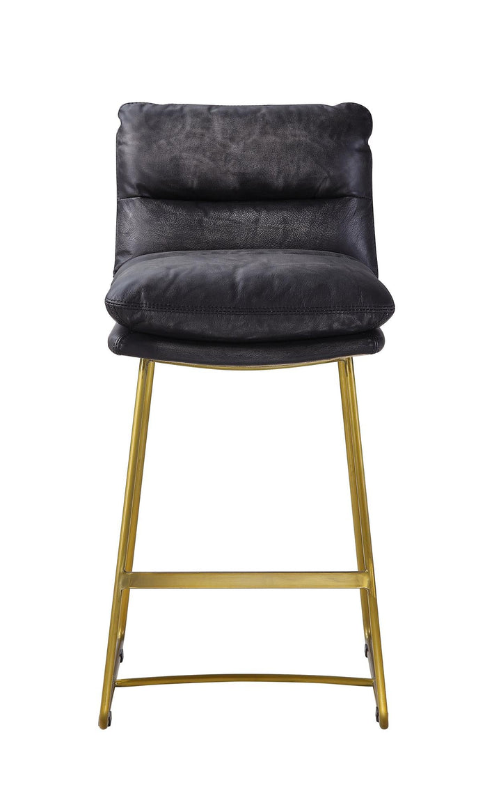 Wyatt Armless Counter Height Chair with Padded Back and Seat - Black