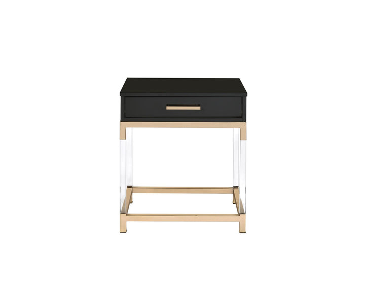 Estee Rectangular End Table with 1 Storage Drawer - Black