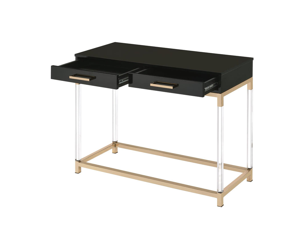 Sofa table with 2 storage drawers - Black