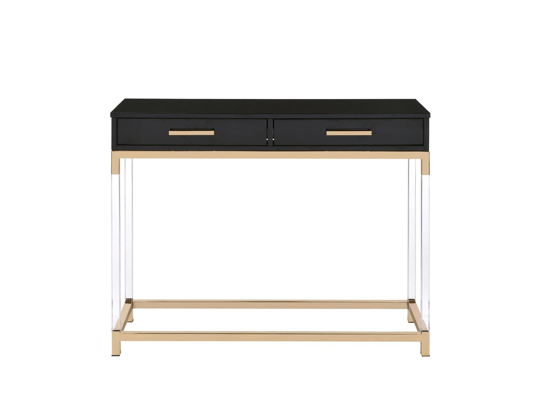 Estee Rectangular Sofa Table with 2 Storage Drawers - Black