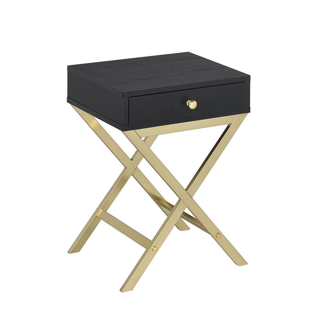 Rectangular accent table with single drawer - Black