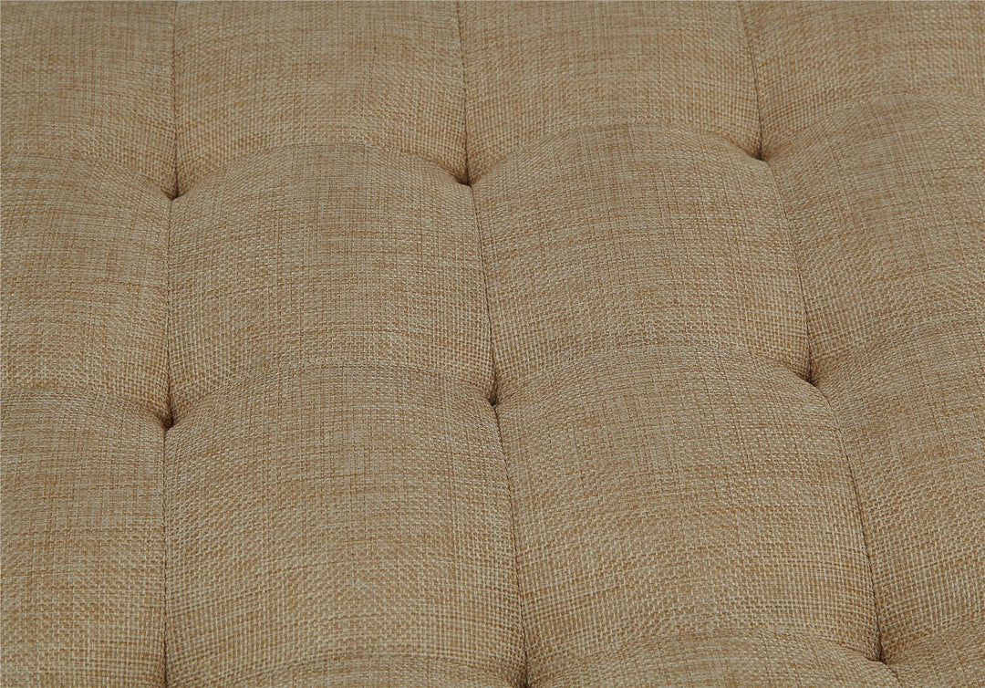 Stylist buttonless tufted bench - Walnut