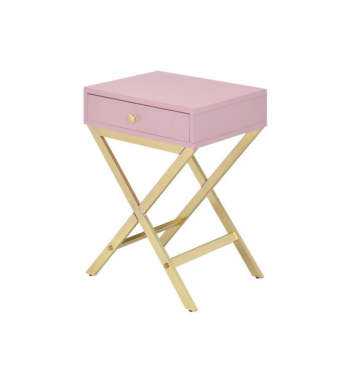 1 drawer accent table - Pink
