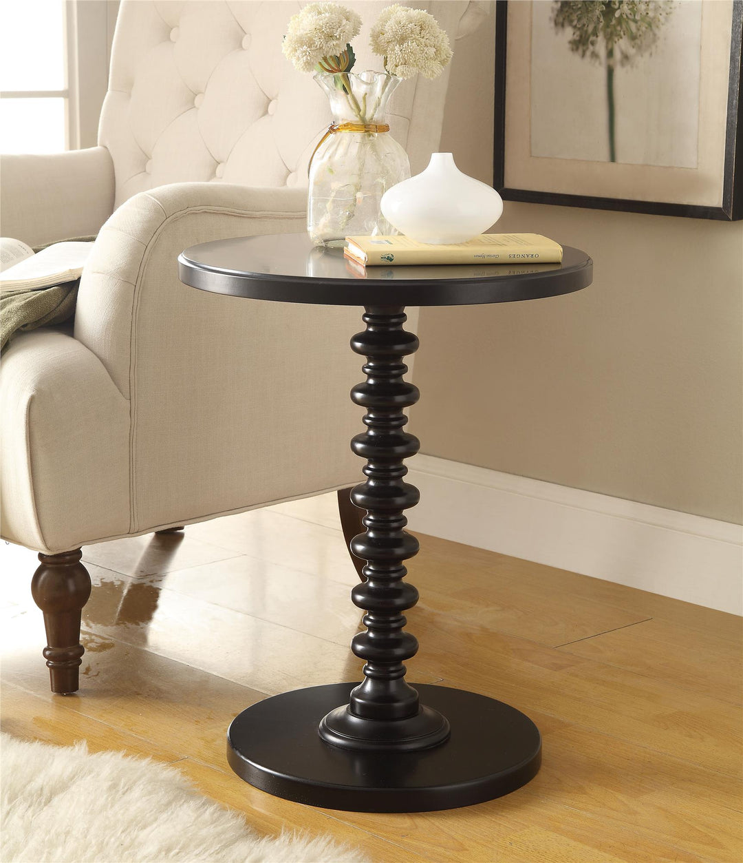 Pedestal Accent Table - Black