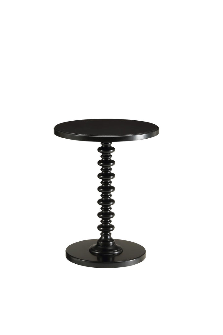 Lundy Round Pedestal Accent Table - Black