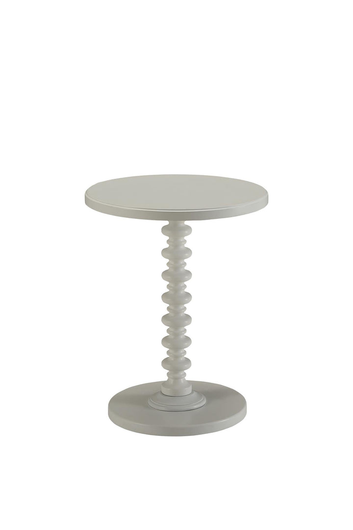 Lundy Round Pedestal Accent Table - White