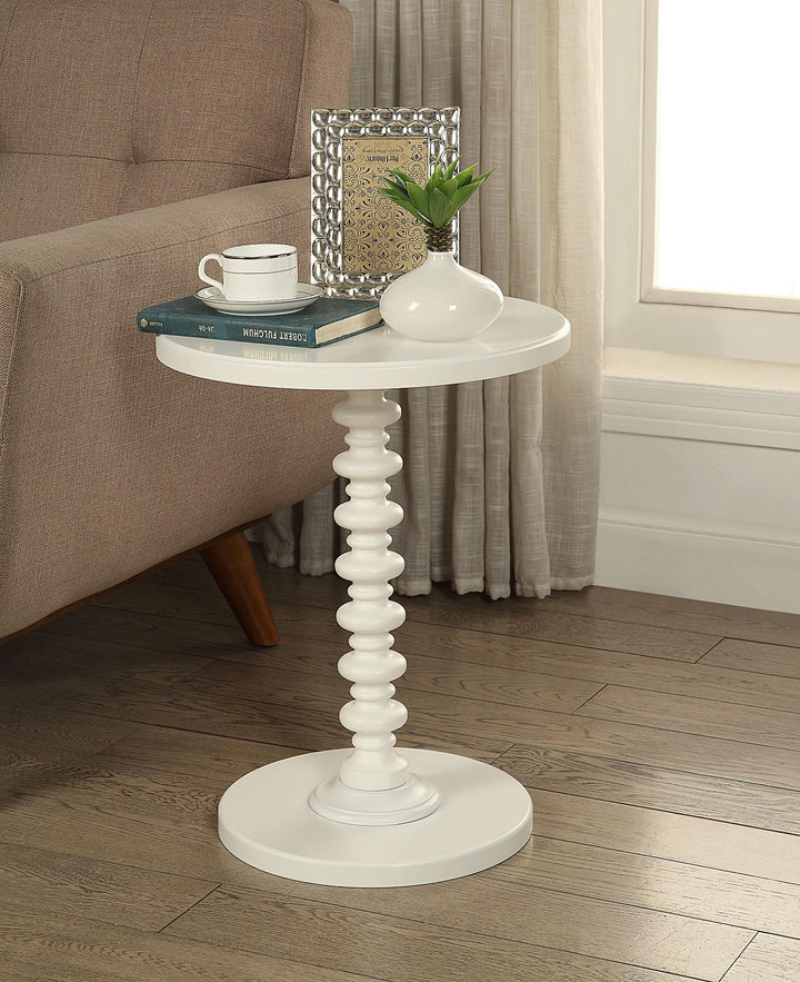 Pedestal Accent Table - White