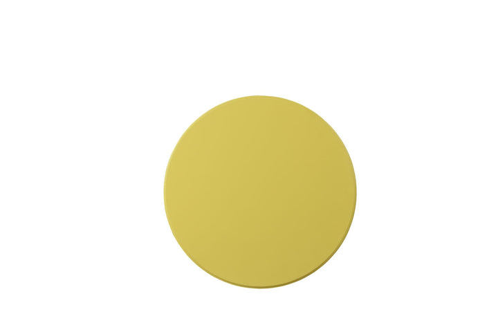 Round Pedestal Accent Table for living room - Yellow