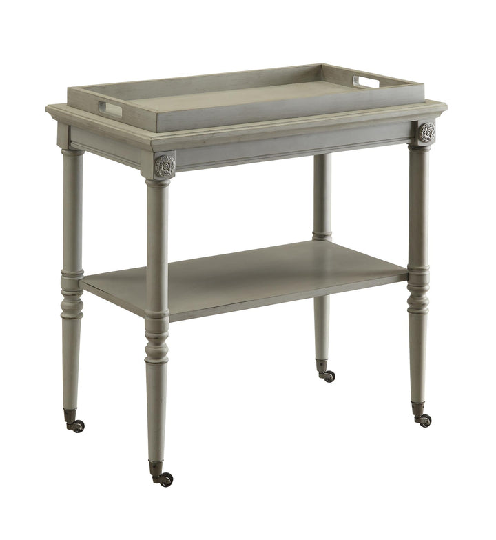 Traditional rectangular serving cart - Beige