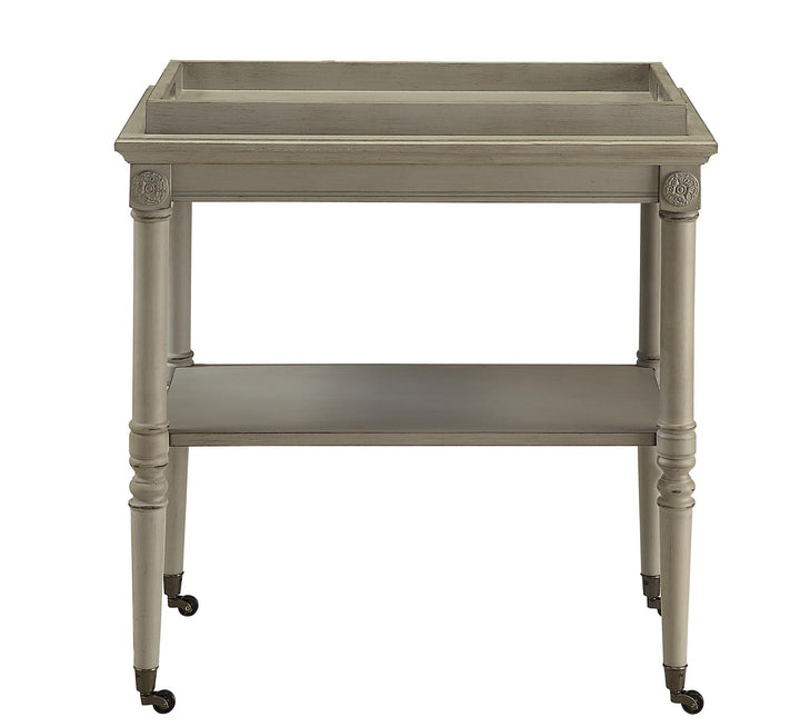 Orla Rectangular Serving Cart with Removable Tray - Beige