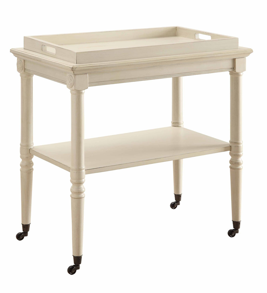 Traditional rectangular serving cart - Antique White