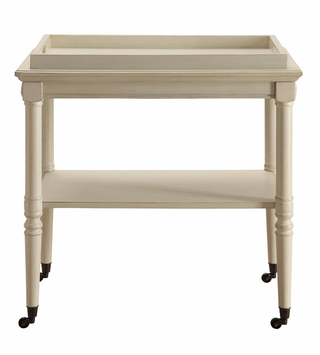 Orla Rectangular Serving Cart with Removable Tray - Antique White