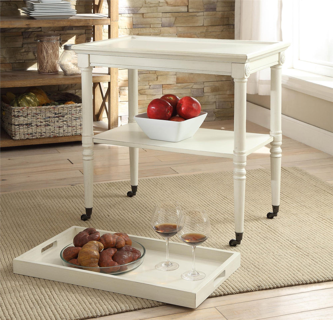 French design serving cart - Antique White