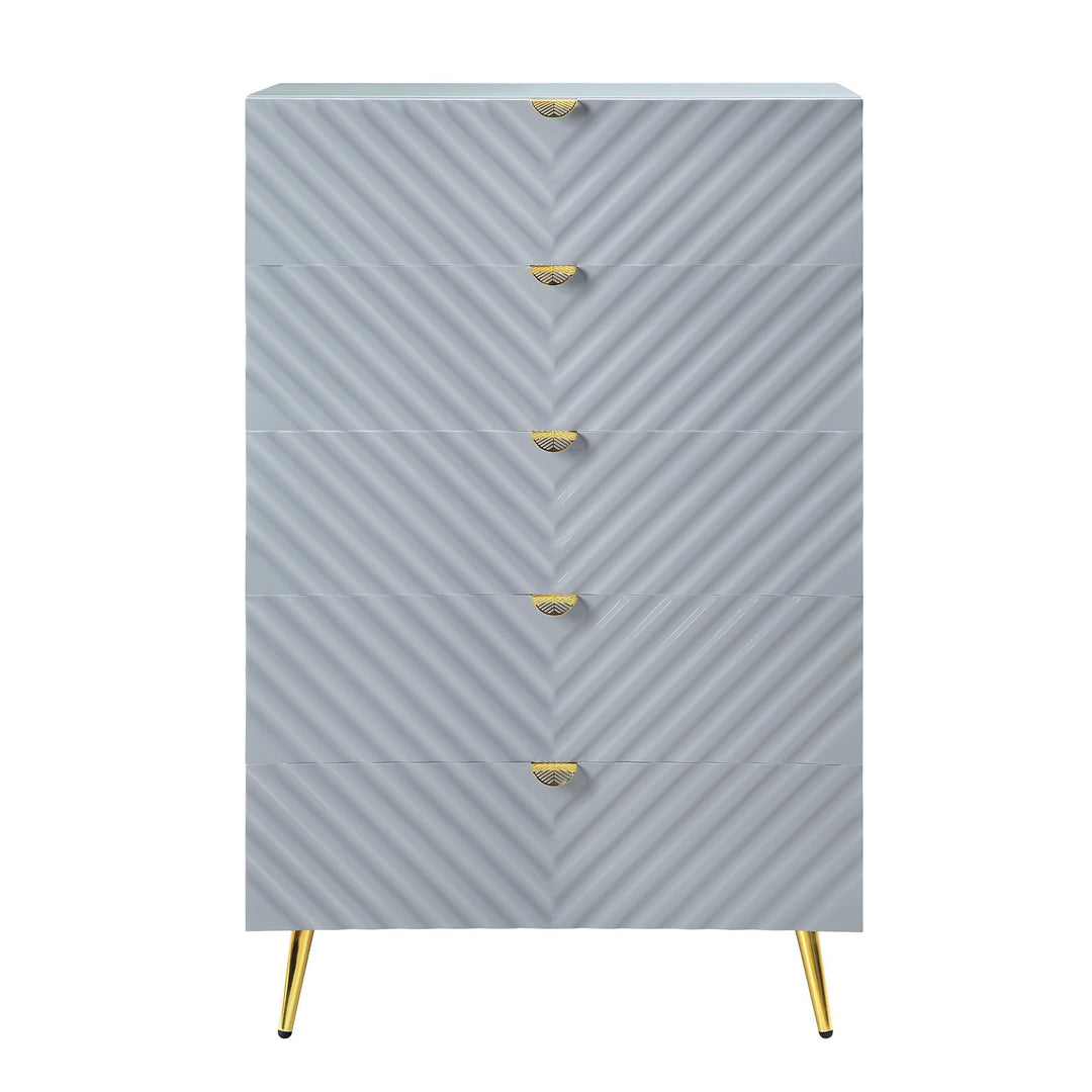 Madison 5 Drawer Dresser Chest - Gray