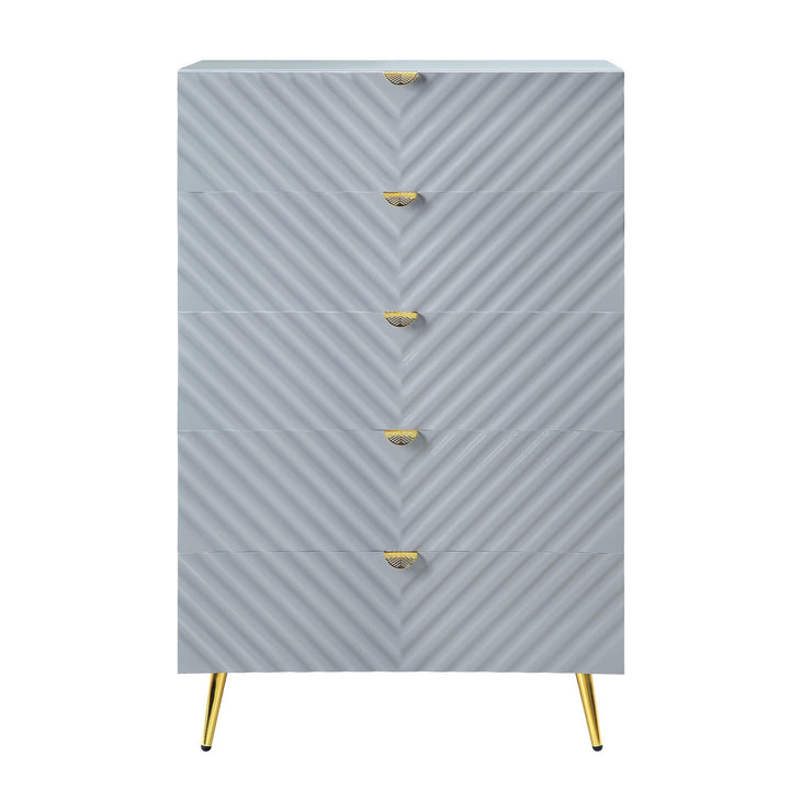 Madison 5 Drawer Dresser Chest - Gray