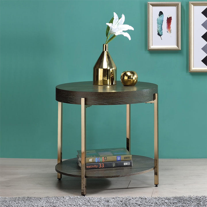 Austin End Table with Open Compartment - Dark Oak