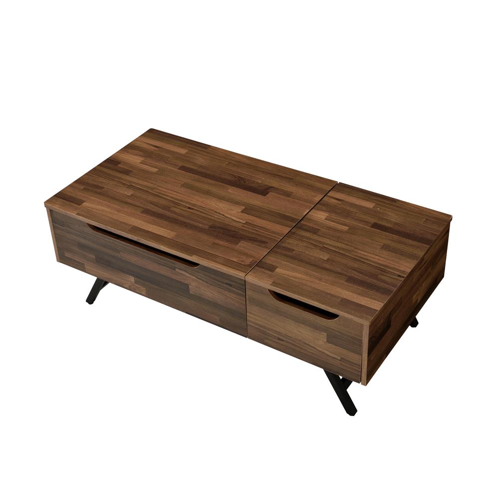 Modern coffee table for living room with lift top and storage  - Walnut