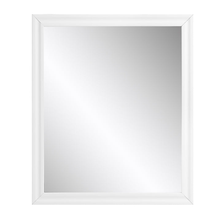 High Gloss Finish Wall Mounted Mirror -  White