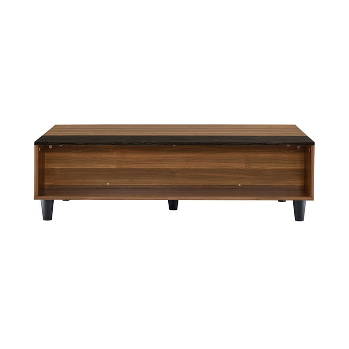 Jimi Rectangular Coffee Table with Lift Top and Open Compartments - Walnut