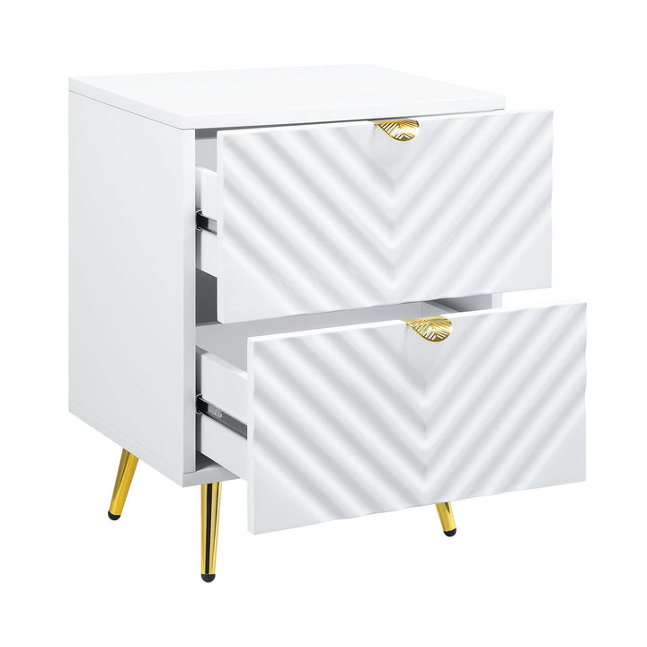 2 drawer bedside night stand - White