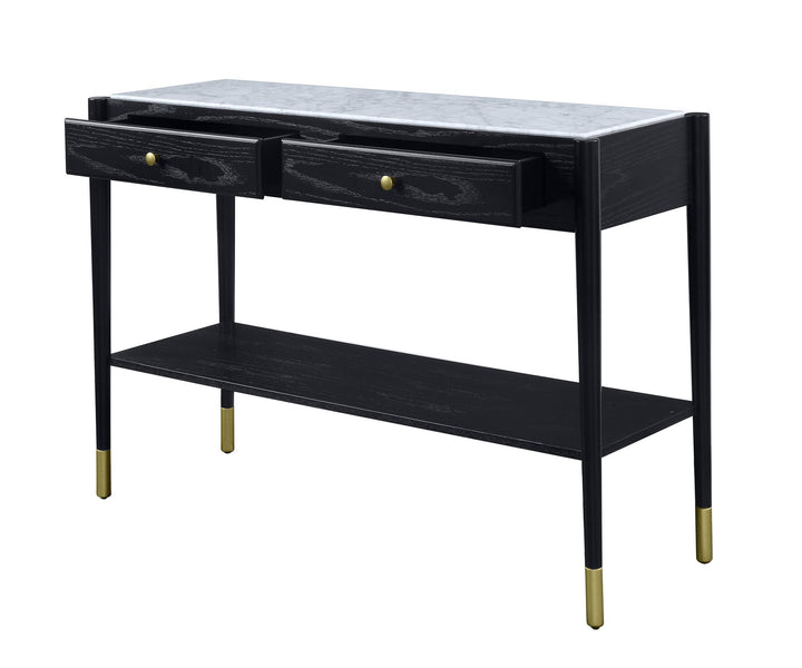2 drawers with open compartment sofa table - Black