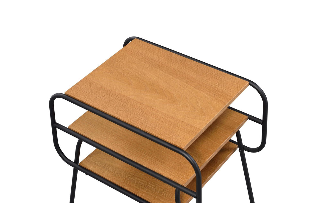 latest accent table with open storage compartments - Oak