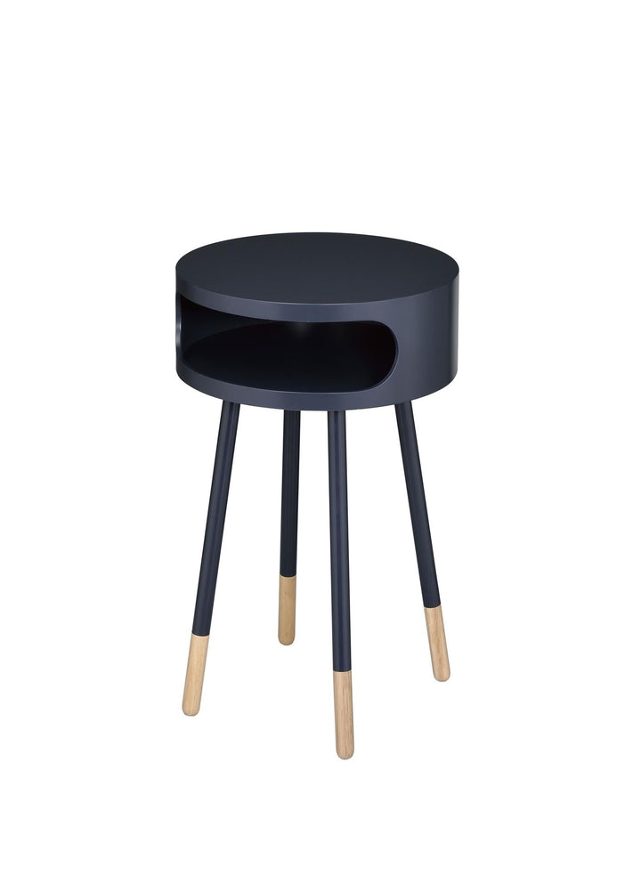 round open storage accent table - Black