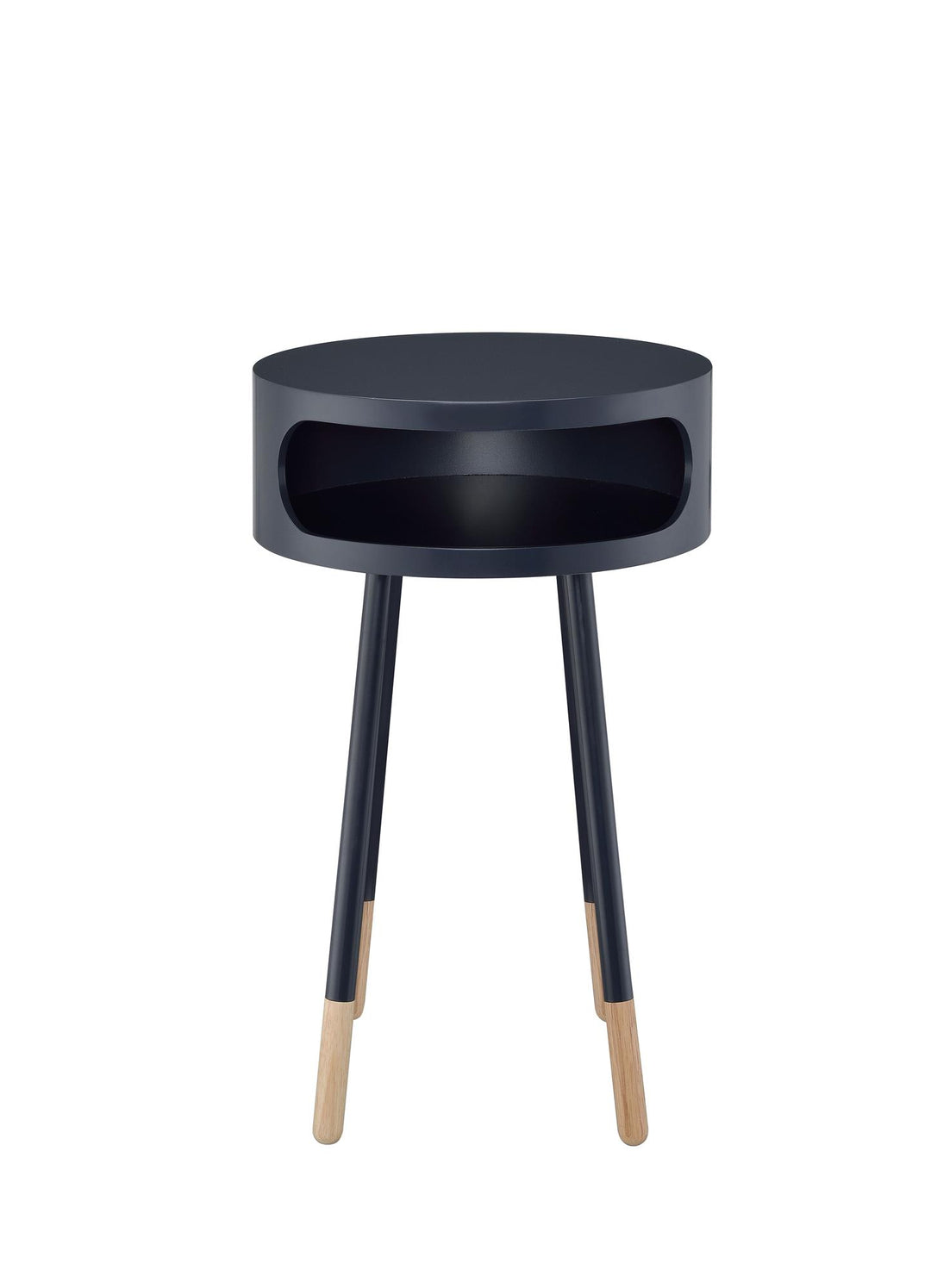 Ines Accent Table with Open Storage Compartment - Black