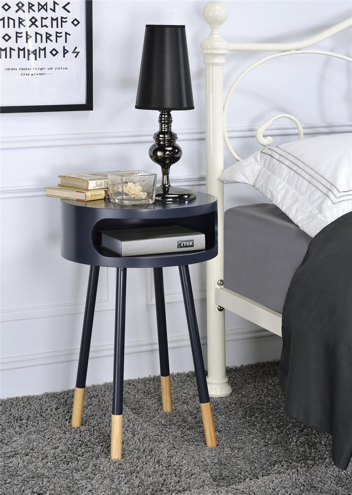 open storage compartment accent table - Black