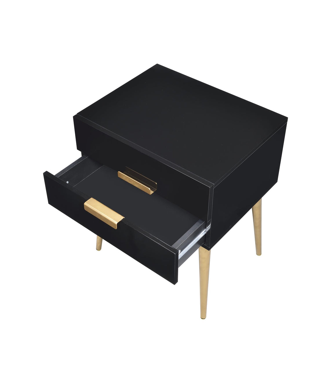 Wooden top rectangular end table - Black