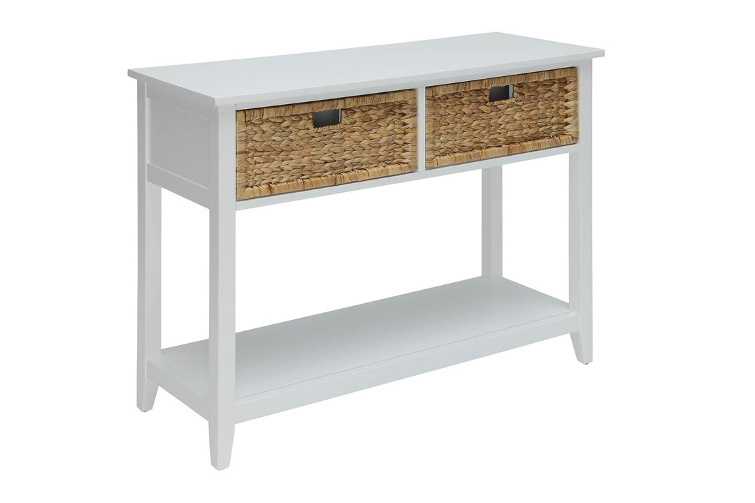 2 baskets under console table - White