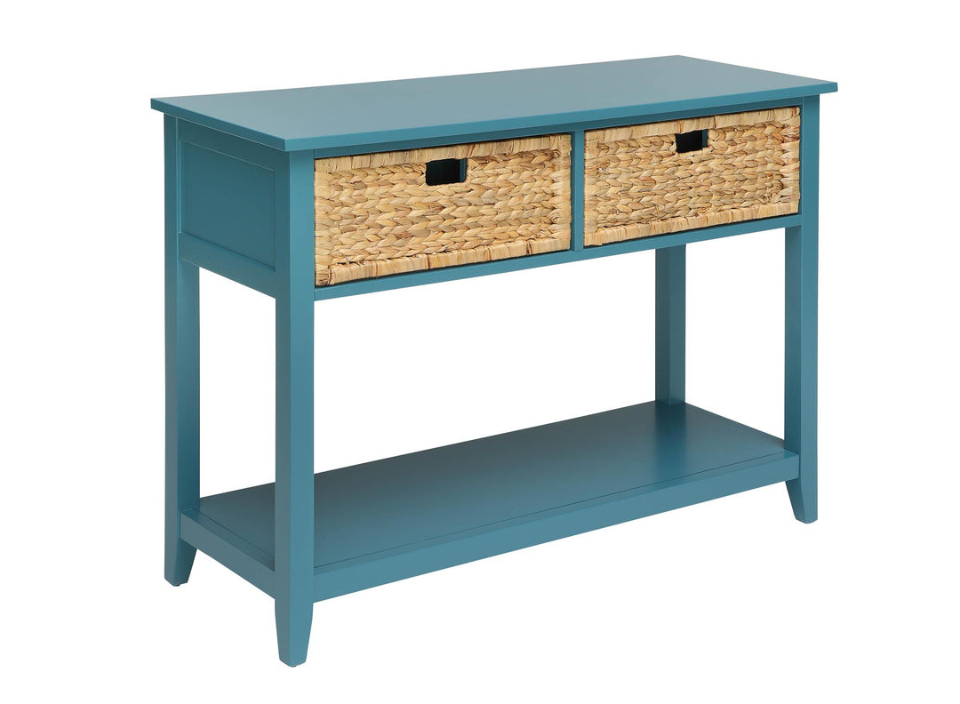 Basket drawers console table - Teal