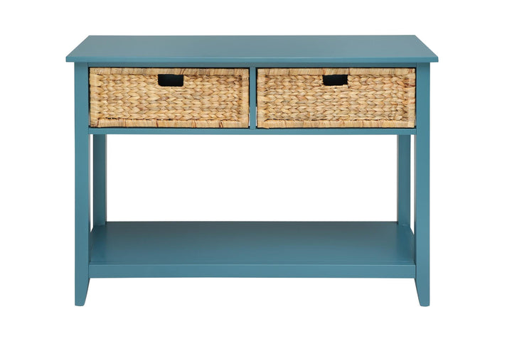 Townes Console Table with 2 Basket Drawers - Teal
