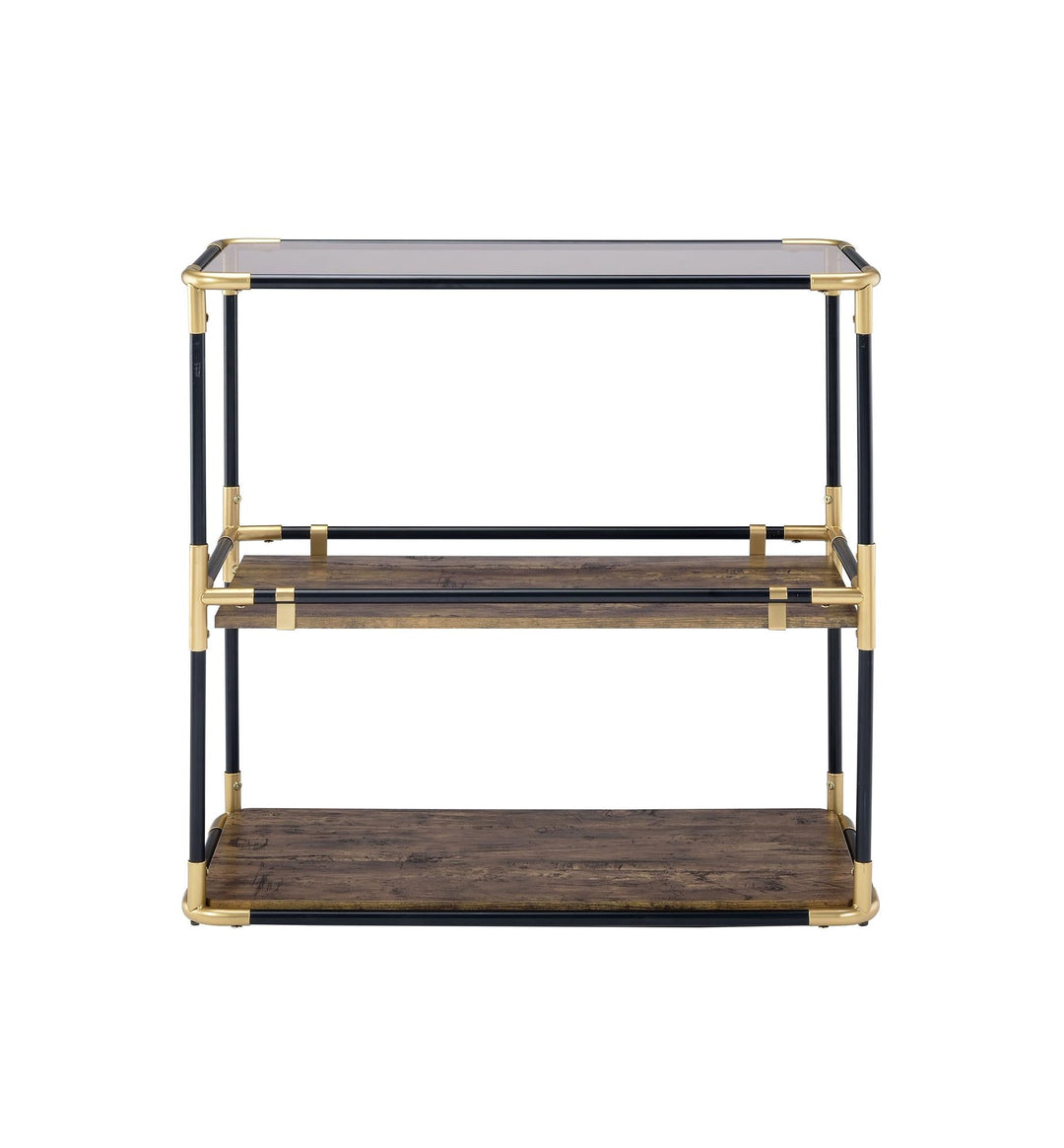 Odette Smokey Glass Console Table - Black