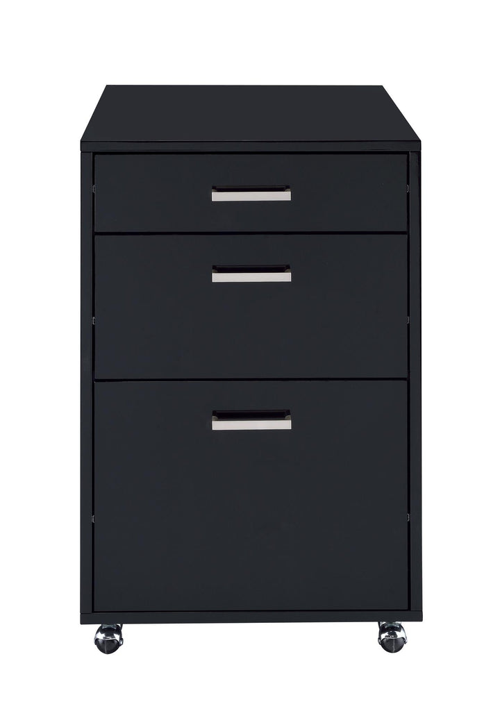 Coleen File Cabinet with 3 Drawers - Black