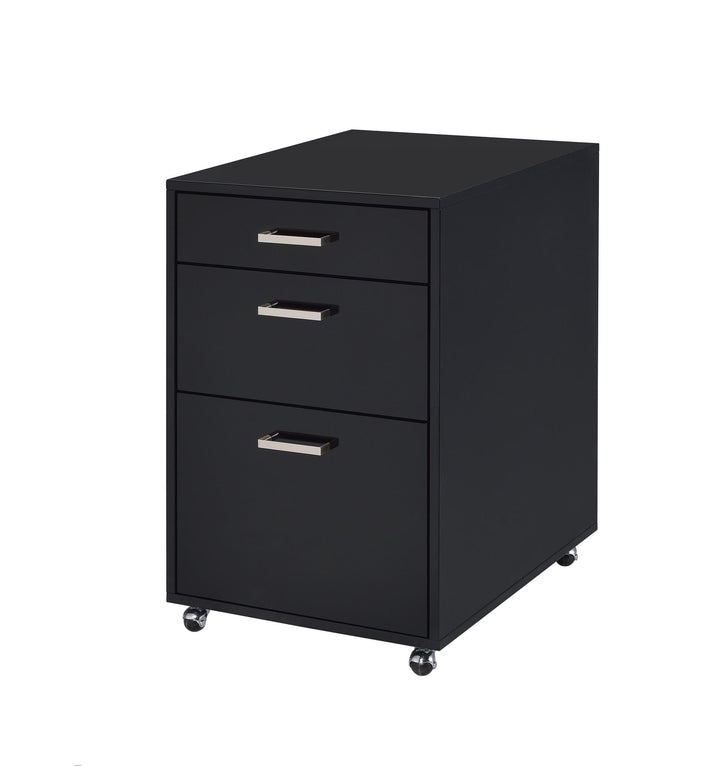 3 drawer file cabinet with caster wheels - Black