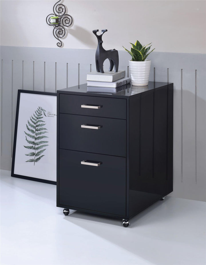 File Cabinet with 3 Drawers for office - Black
