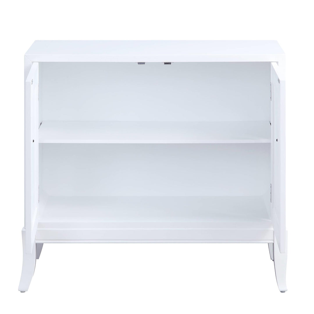 2 door cabinet console table - White