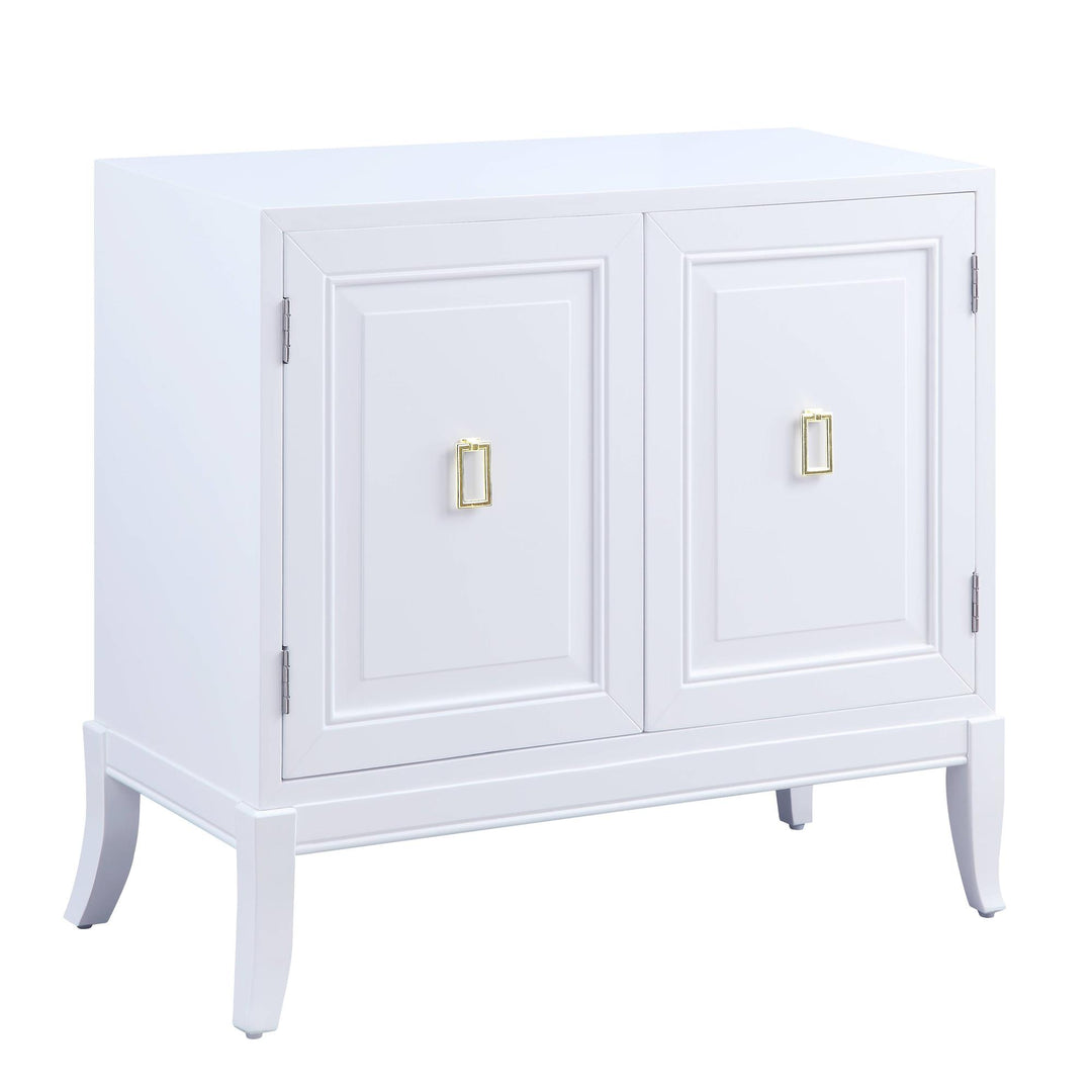 contemporary console table with two storage cabinet - White
