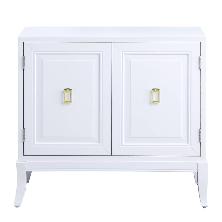 Sutton Console Table with 2 Door Storage Cabinet - White