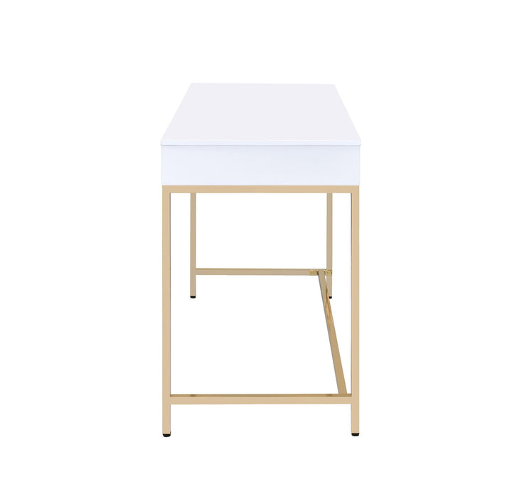 Contemporary vanity desk with storage - White